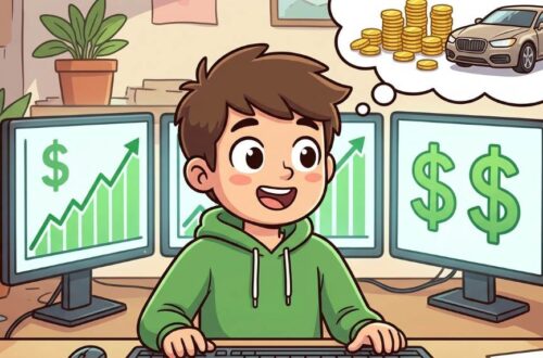 Day trader analyzing stock charts on a computer screen