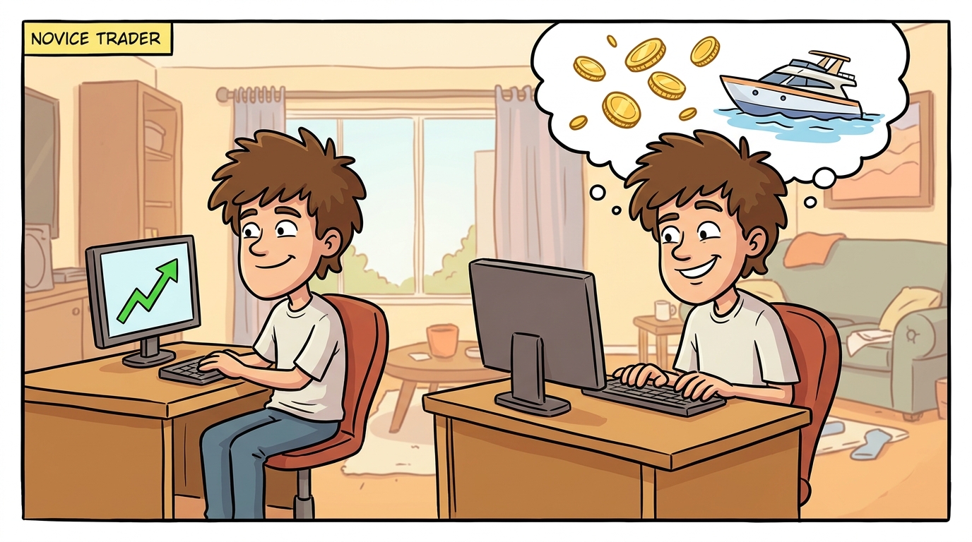 Trader using a stop loss order to manage risk in a volatile market