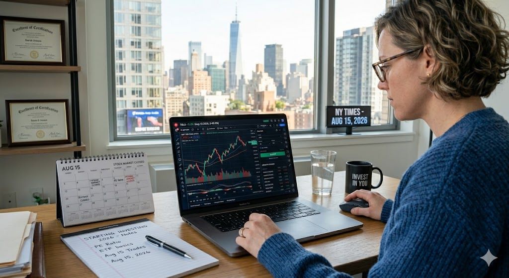 Stock market growth graph showing investment journey for new investors